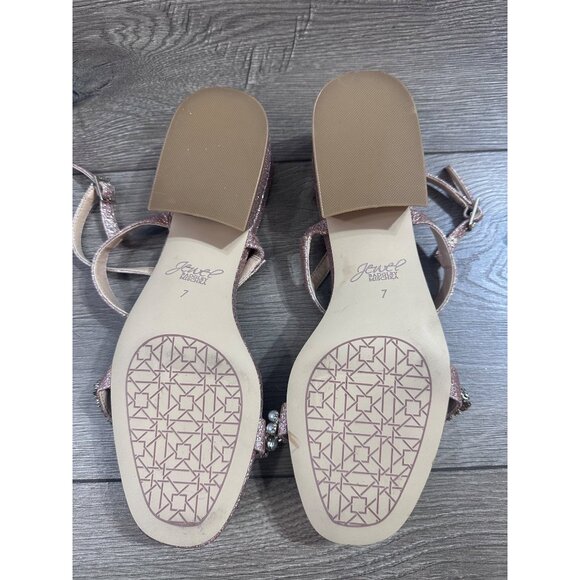 Jewel Badgley Mischka Autumn Block Heel Sandal - Rose Gold 7 - Picture 7 of 11